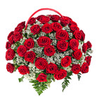Zamów kwiaty do Polski: Kosz 50 Róż